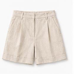 Womens Natural Linen Shorts